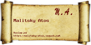 Malitsky Atos névjegykártya